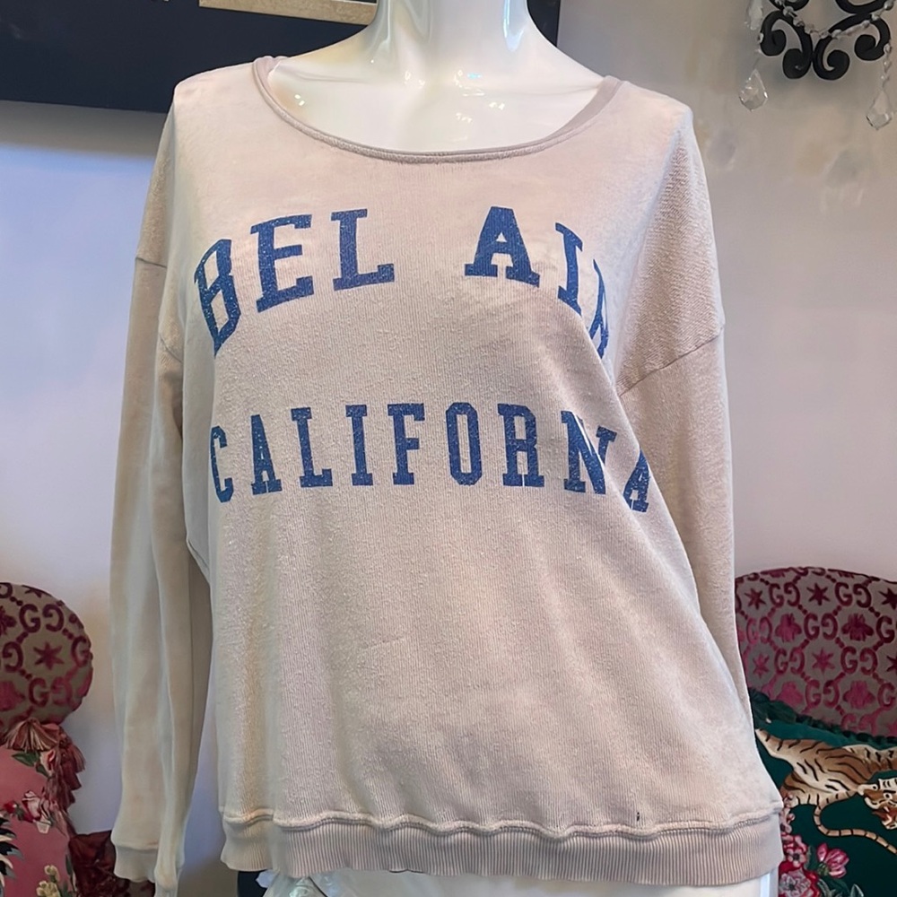 Wildfox bel air distressed, lightweight sweatshirt